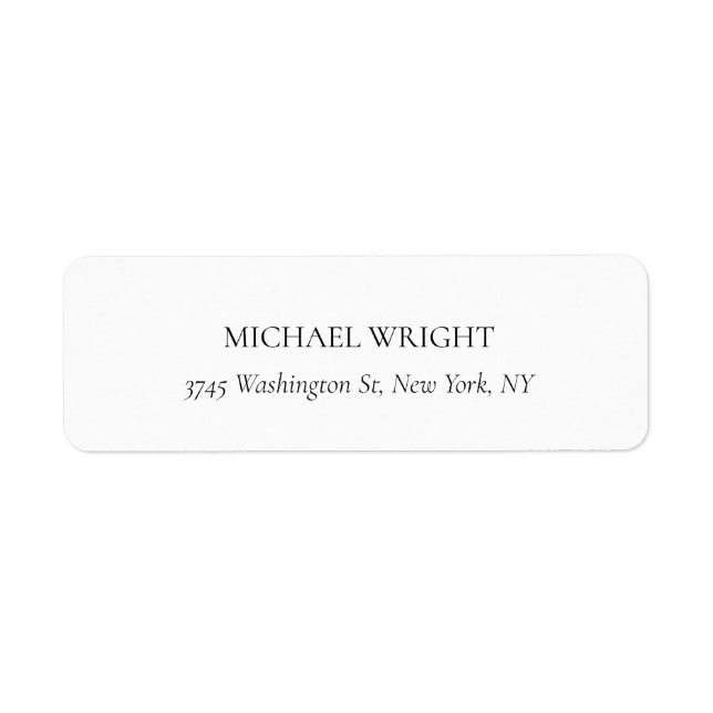Modern Plain Simple Minimalist Label (Front)