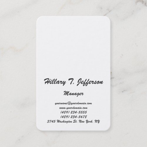 Modern plain simple minimalist script handwriting business card