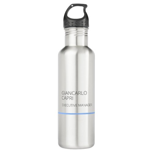 Modern Plain Simple Minimalist Stainless Steel Water Bottle