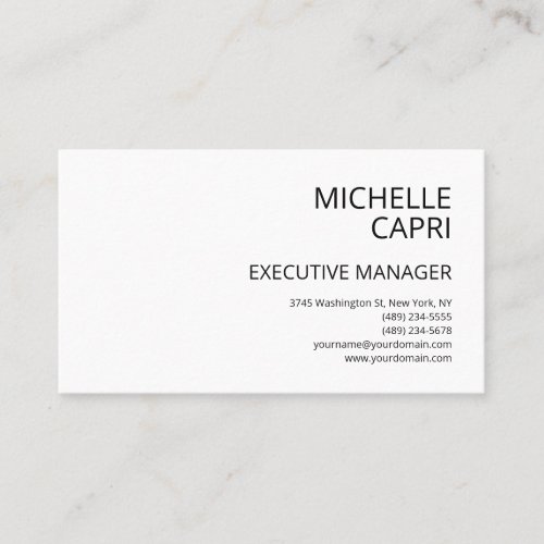 Modern Plain Simple Minimalist Style Contemporary Business Card