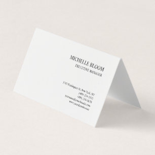 Modern Plain Simple Minimalist White Business Card