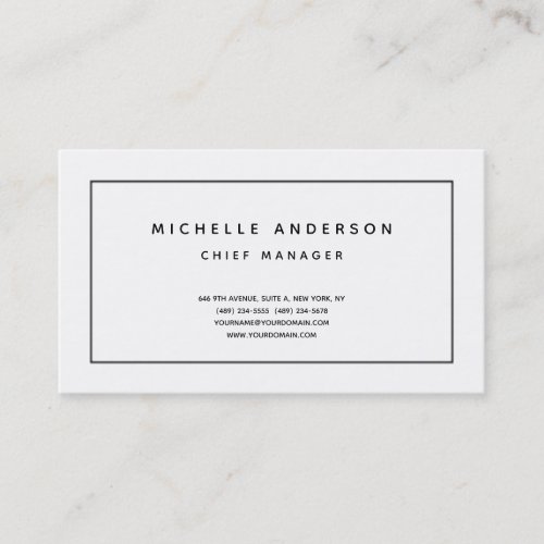 Modern Plain Simple Professional Minimalist Business Card