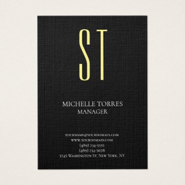 Modern plain simple professional monogram linen business card Modern plain simple professional monogram linen business card