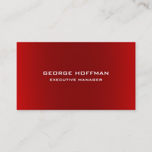 Modern Plain Simple Red Professional Business Card