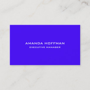 Modern Plain Simple Ultramarine Blue Professional Business Card
