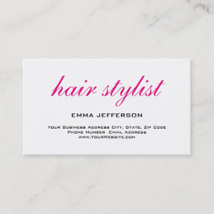 Modern Plain Simple White Hair Stylist Business Card