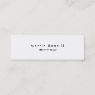 Modern Plain Slim Attorney at Law Business Card
