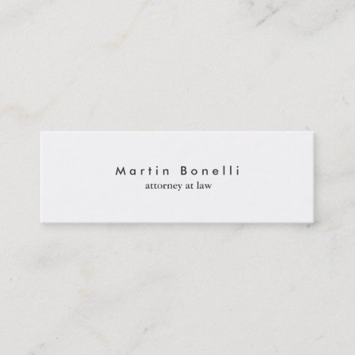 Modern Plain Slim Attorney at Law Business Card