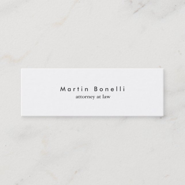 Modern Plain Slim Attorney at Law Business Card (Front)