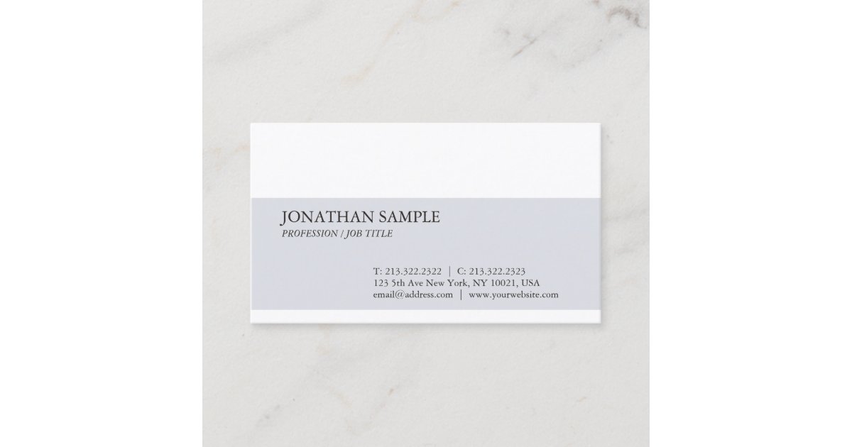 Modern Plain Sophisticated Simple Design Trendy Business Card | Zazzle