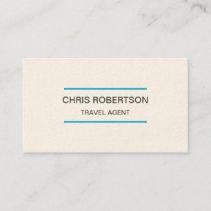 Modern Plain Travel Agent Minimalist Cream Color Business Card