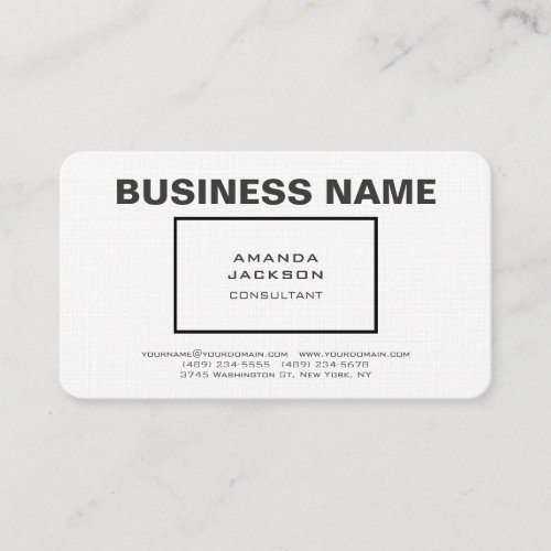 Modern Plain Trendy Contemporary Minimalist Design Business Card