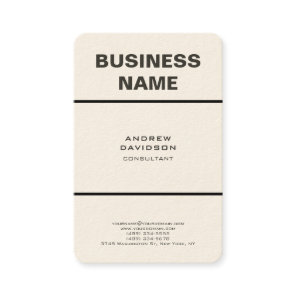 Modern Plain Trendy Vertical Minimalist Design Business Card