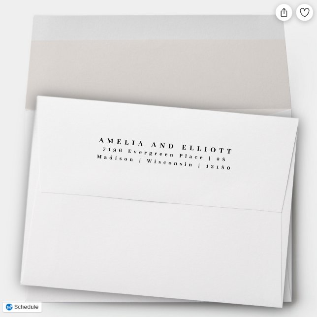 Modern Plain White Linen Return Address 5x7  Envelope (Creator Uploaded)