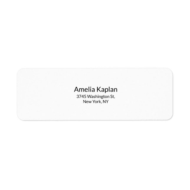 Modern Plain White Minimalist Professional Label (Front)