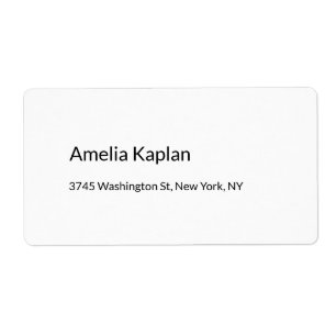 Modern Plain White Minimalist Professional Simple Label
