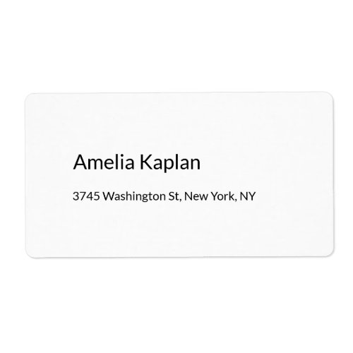 Modern Plain White Minimalist Professional Simple Label