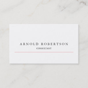 Modern Plain White Professional Business Card