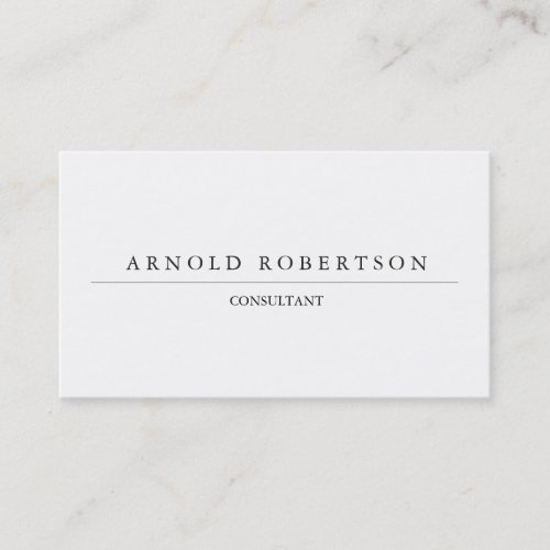 Modern Plain White Professional Business Card