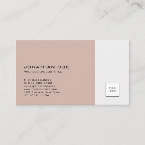 Modern Plain With Logo Professional Elegant Colors Business Card
