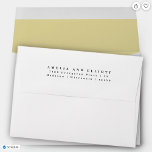 Modern Plain Yellow Return Address 5x7 Back Flap Envelope<br><div class="desc">Simple basic 5x7 envelope with return address in a serif font. This 3-line layout is centered on the he back flap with capitalized first names and proper case for the address. Standard sizes and colors available.</div>