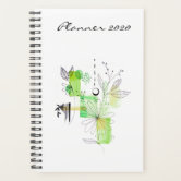 Planner Pen, Green Modern Abstract