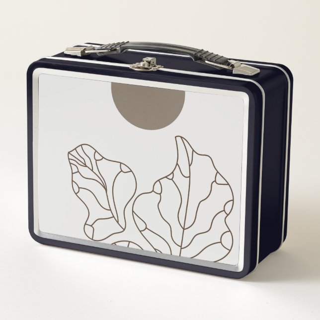 Modern plant art metal lunch box (Front)