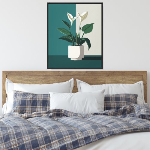 Modern Plant Art _ Peace Lily Poster Canvas Print