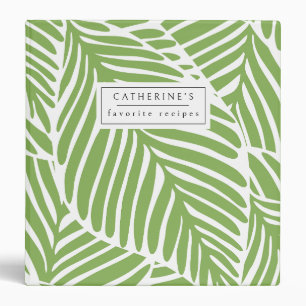 Modern Plant Leaves Personalized Recipe Binder