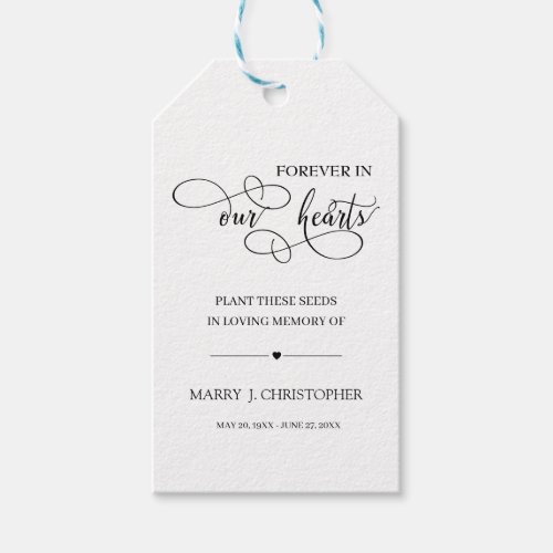 Modern Plant These Seeds In Loving Funeral Memory Gift Tags