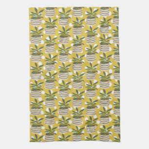 Modern Plants Decor Gold Sage Green Kitchen Towel