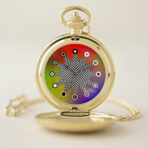 Modern Plasma (Binary Face) by Kenneth Yoncich Pocket Watch