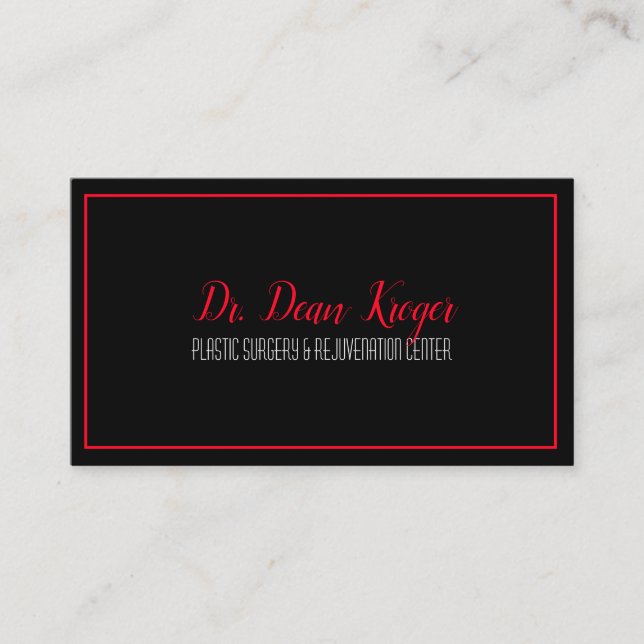 Modern Plastic Surgery & Rejuvenation Center Business Card (Front)