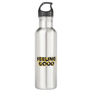 Modern, playful, cheerful design of Feeling Good Stainless Steel Water Bottle