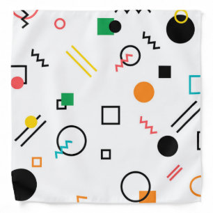 Modern, playful, cool, trendy, Memphis geometric Bandana