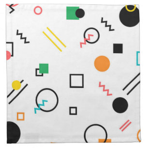 Modern, playful, cool, trendy, Memphis geometric Cloth Napkin