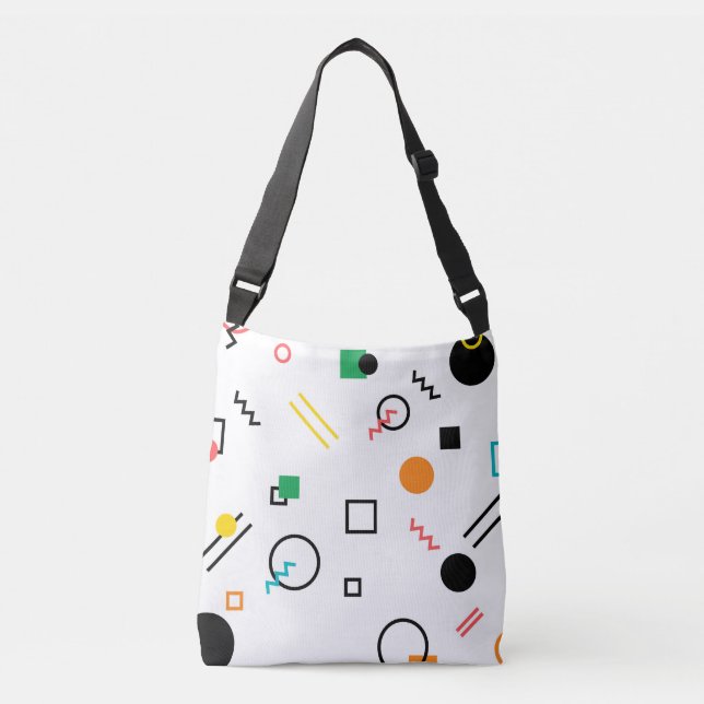 Modern, playful, cool, trendy, Memphis geometric Crossbody Bag (Front)