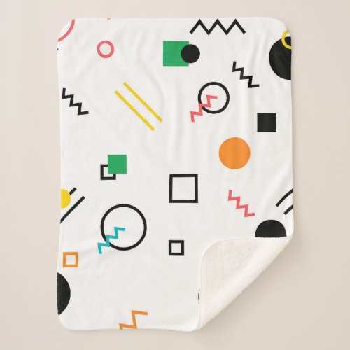 Modern playful cool trendy Memphis geometric Sherpa Blanket
