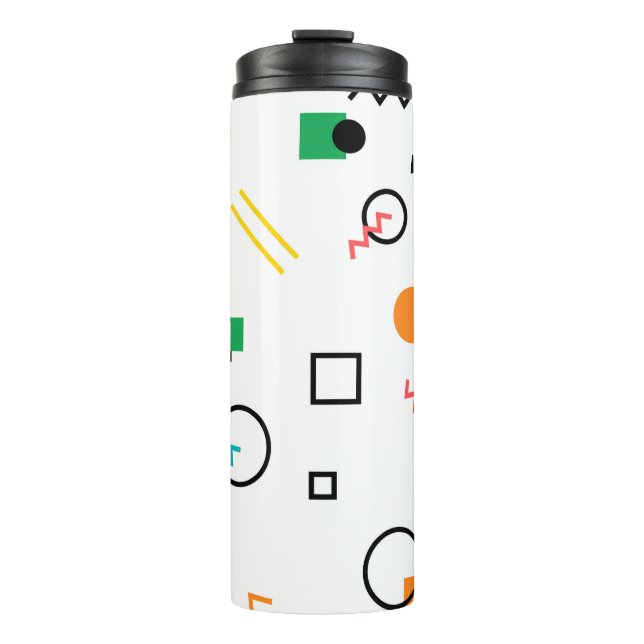 Modern, playful, cool, trendy, Memphis geometric Thermal Tumbler (Front)