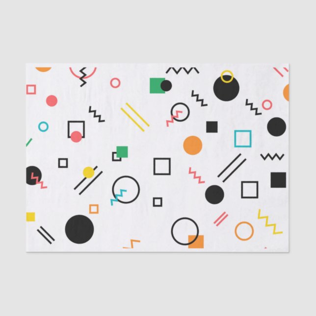 Modern, playful, cool, trendy, Memphis geometric Tissue Paper (Front)