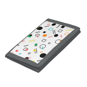 Modern, playful, cool, trendy, Memphis geometric Tri-fold Wallet