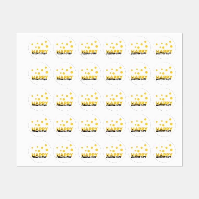 Modern, playful design of Happy Halloween Labels (Sheet)