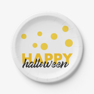 Modern, playful design of Happy Halloween Paper Plates