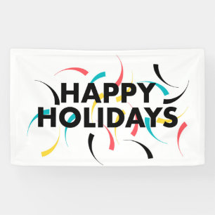 Modern, playful design of "Happy Holidays" Banner