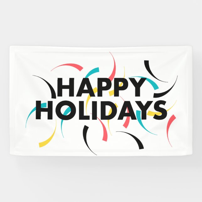 Modern, playful design of  "Happy Holidays" Banner (Horizontal)