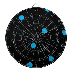 Modern, playful, fun, cute blue balls pattern dart board