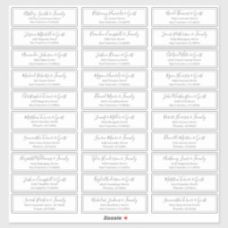 Modern Playful Script Wedding Guest Names Address Sticker | Zazzle