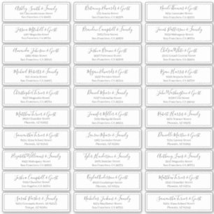 Modern Playful Script Wedding Guest Names Address Sticker