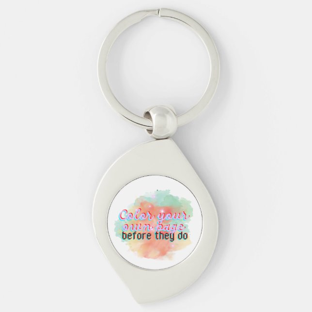 Modern Playful Simple Elegant and so  Chic Keychain (Front)