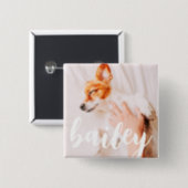 Modern Playful Simple Elegant Chic Pet Photo Button (Front & Back)